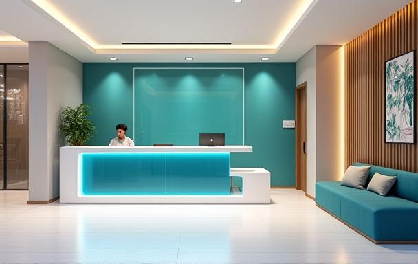 View of the gym entrance and reception area